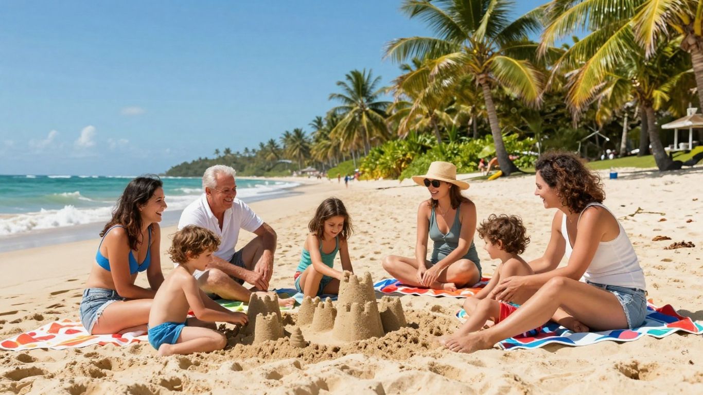 Family reunion travel scene