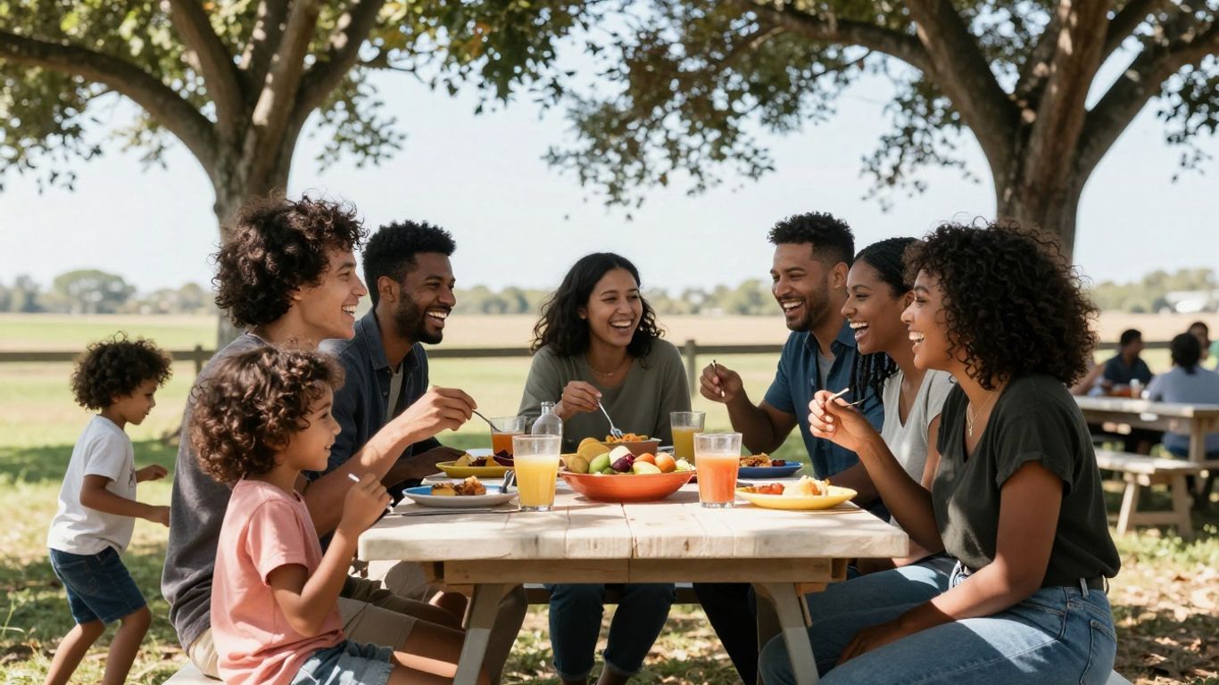 Family reunion travel scene