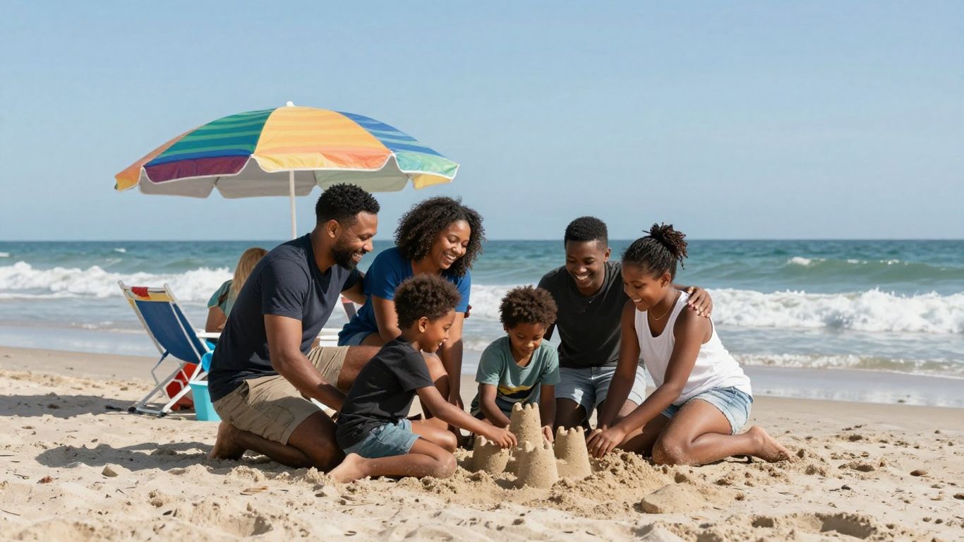 Family travel planning scene