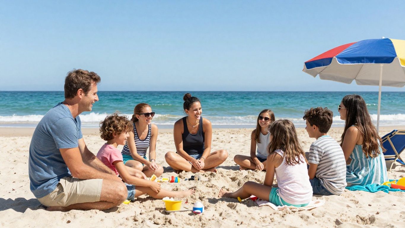 Family reunion travel scene