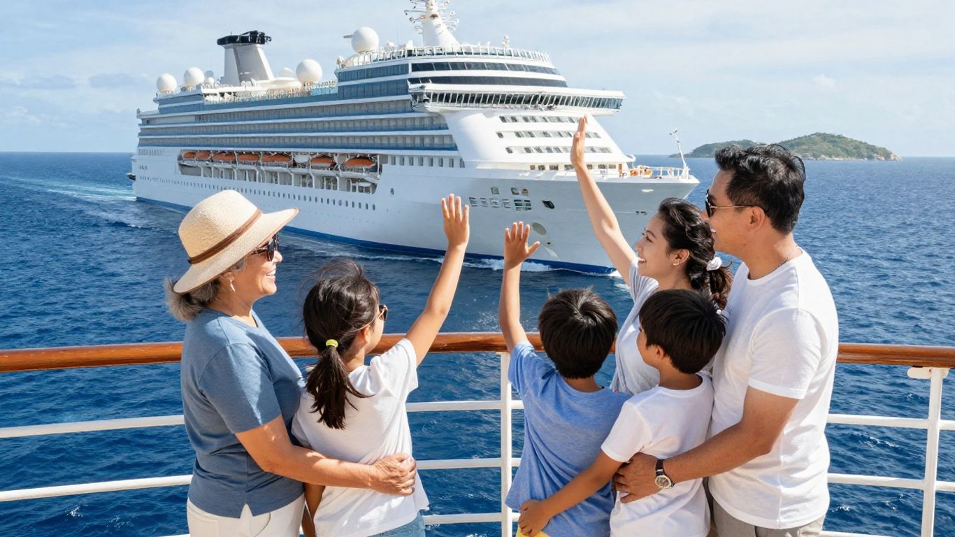 Family reunion travel scene